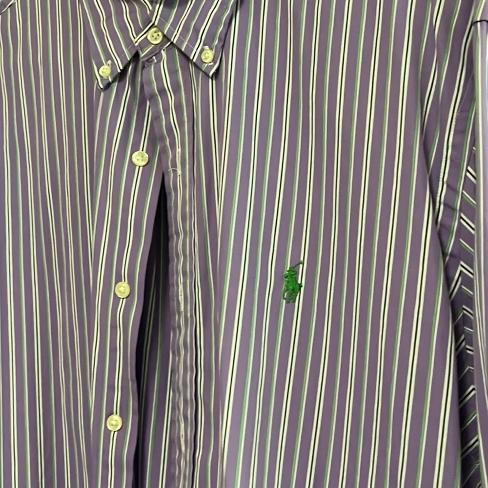 Ralph Lauren Lavender Green And White Shirt - Picture 3 of 6